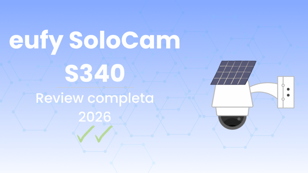 eufy SoloCam S340 cámara de seguridad exterior solar 3K con doble lente y seguimiento automático